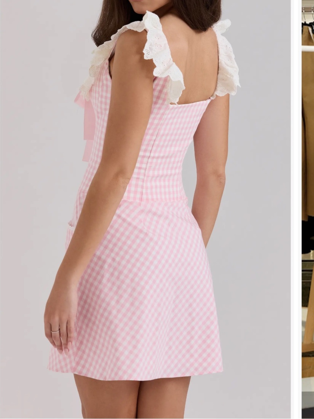 House of CB Pink Gingham Dress Size Small - Picture 5 of 5